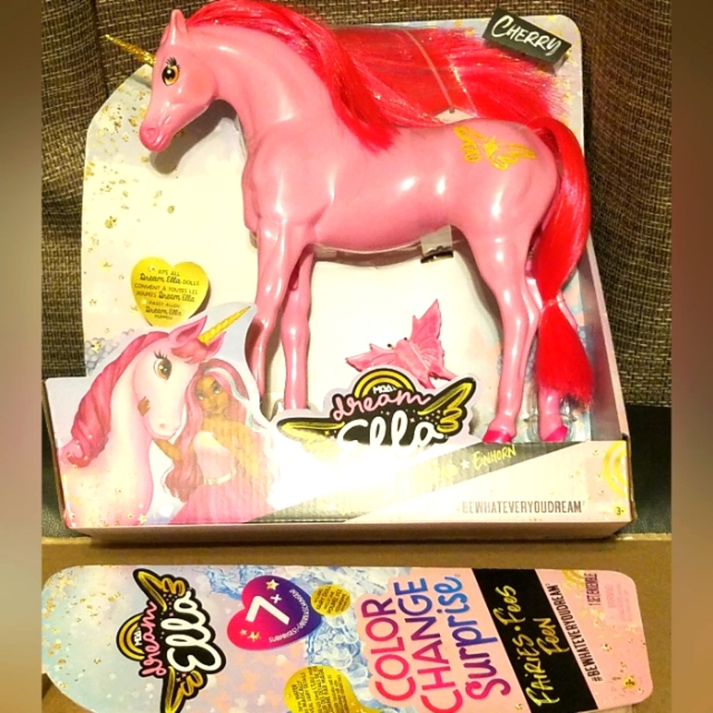 Brand new sealed Cherry the unicorn and Ella color changing surprise doll